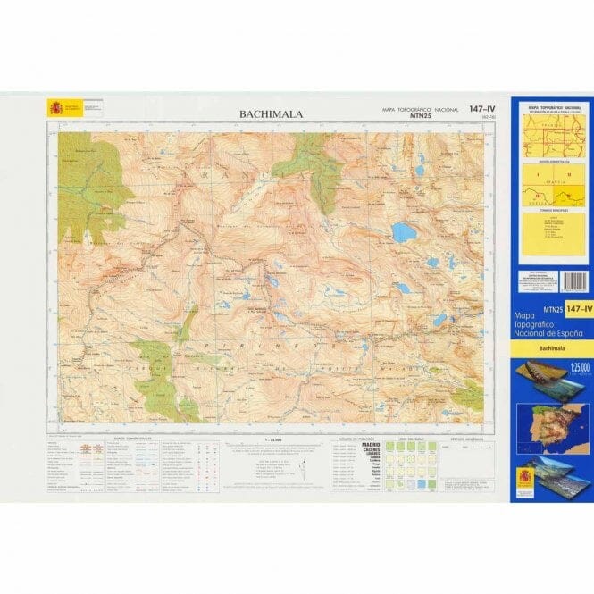 Carte topographique de l'Espagne n° 0147.4 - Bachimala | CNIG - 1/25 000 carte pliée CNIG 