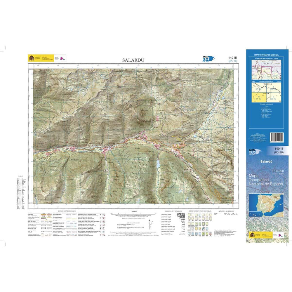 Carte topographique de l'Espagne n° 0149.3 - Salardú | CNIG - 1/25 000 carte pliée CNIG 
