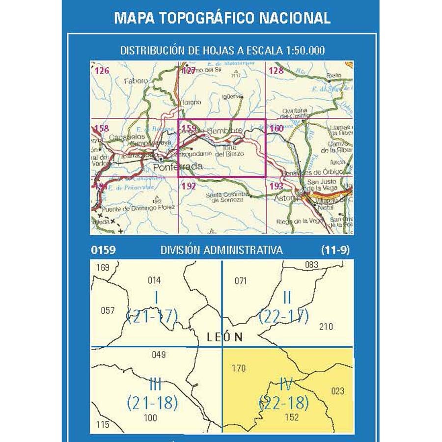 Carte topographique de l'Espagne n° 0159.4 - Santa Cruz de Montes (Gran Canaria) | CNIG - 1/25 000 carte pliée CNIG 