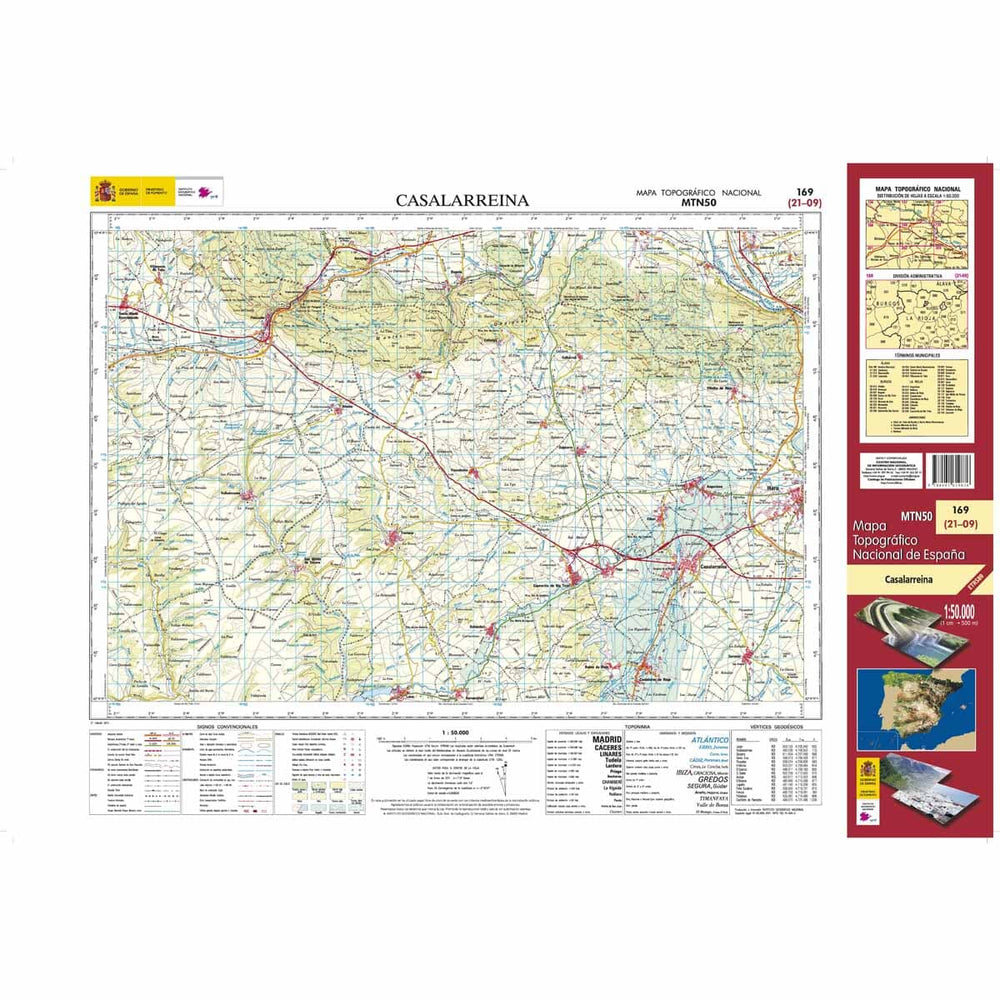 Carte topographique de l'Espagne n° 0169 - Casalarreina | CNIG - 1/50 000 carte pliée CNIG 