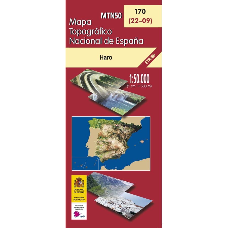 Carte topographique de l'Espagne n° 0170 - Haro | CNIG - 1/50 000 carte pliée CNIG 