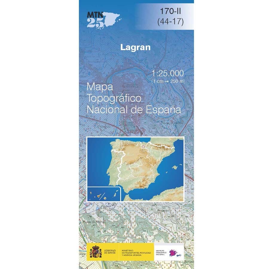 Carte topographique de l'Espagne n° 0170.2 - Lagrán | CNIG - 1/25 000 carte pliée CNIG 