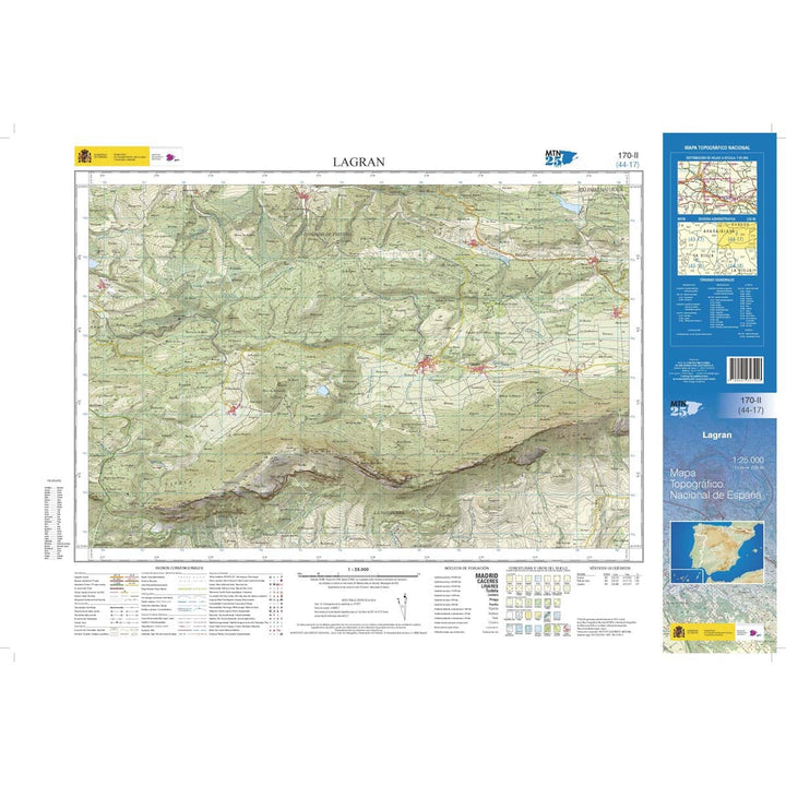 Carte topographique de l'Espagne n° 0170.2 - Lagrán | CNIG - 1/25 000 carte pliée CNIG 