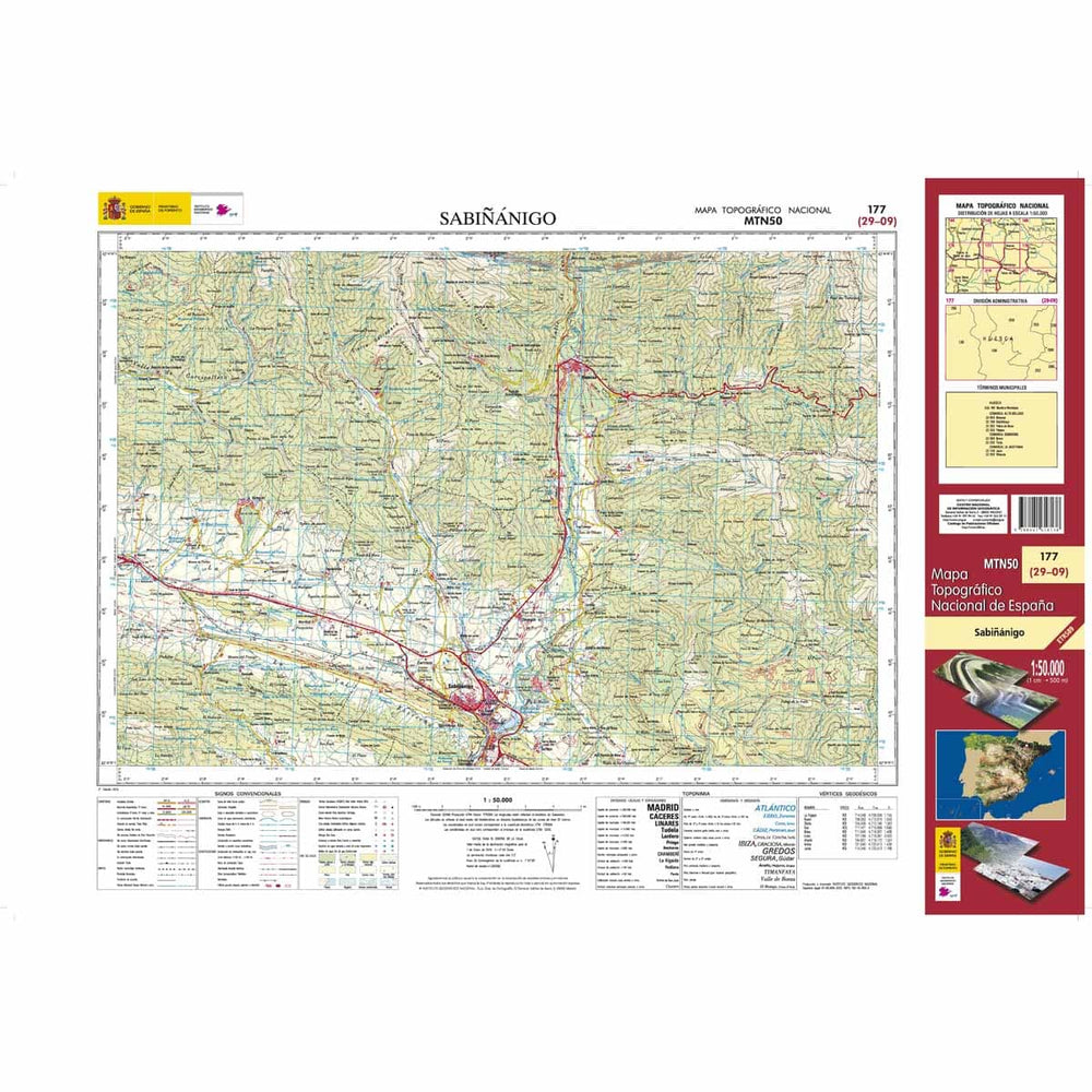 Carte topographique de l'Espagne n° 0177 - Sabiñánigo | CNIG - 1/50 000 carte pliée CNIG 