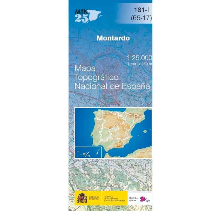 Carte topographique de l'Espagne n° 0181.1 - Montardo | CNIG - 1/25 000 carte pliée CNIG 