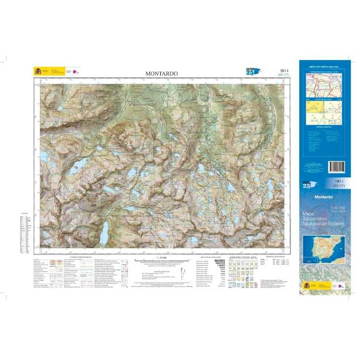 Carte topographique de l'Espagne n° 0181.1 - Montardo | CNIG - 1/25 000 carte pliée CNIG 