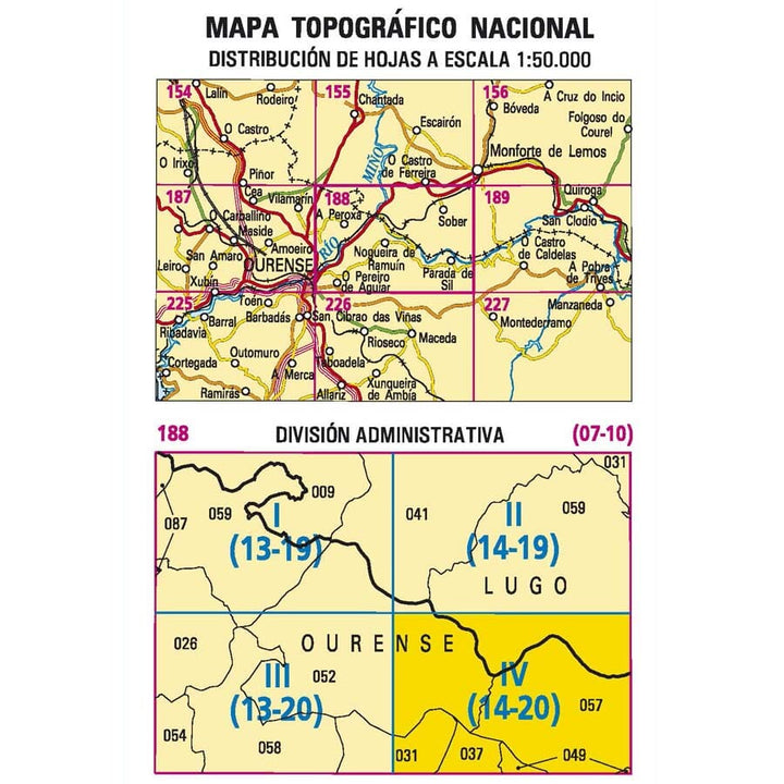 Carte topographique de l'Espagne n° 0188.4 - ParadadeSil | CNIG - 1/25 000 carte pliée CNIG 