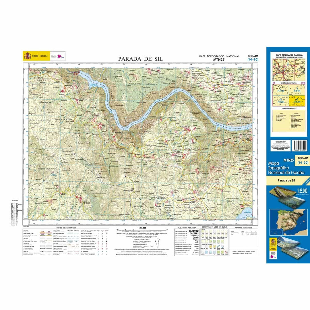 Carte topographique de l'Espagne n° 0188.4 - ParadadeSil | CNIG - 1/25 000 carte pliée CNIG 