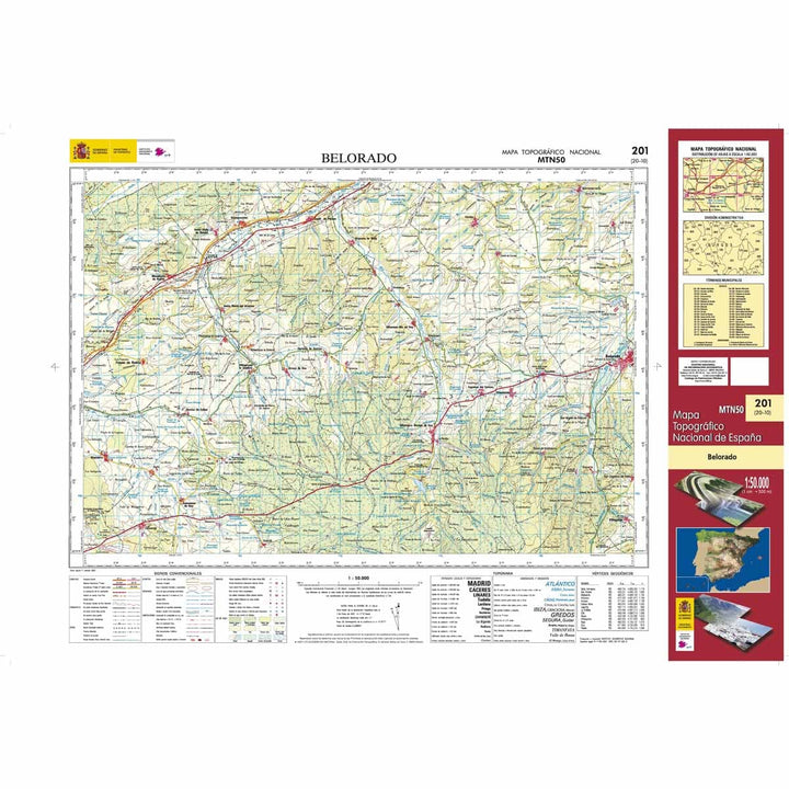Carte topographique de l'Espagne n° 0201 - Belorado | CNIG - 1/50 000 carte pliée CNIG 