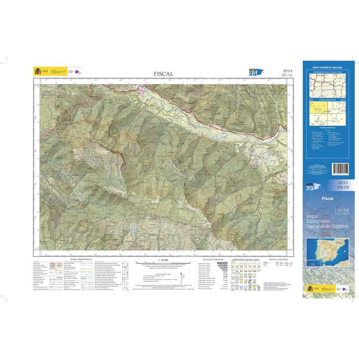 Carte topographique de l'Espagne n° 0211.1 - Fiscal | CNIG - 1/25 000 carte pliée CNIG 