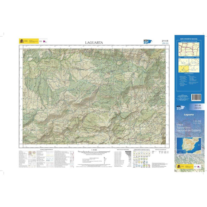 Carte topographique de l'Espagne n° 0211.3 - Laguarta | CNIG - 1/25 000 carte pliée CNIG 