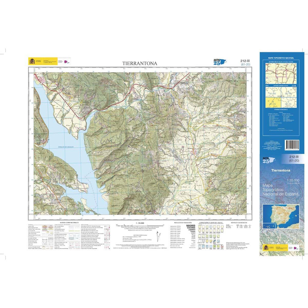 Carte topographique de l'Espagne n° 0212.3 - Tierrantona | CNIG - 1/25 000 carte pliée CNIG 