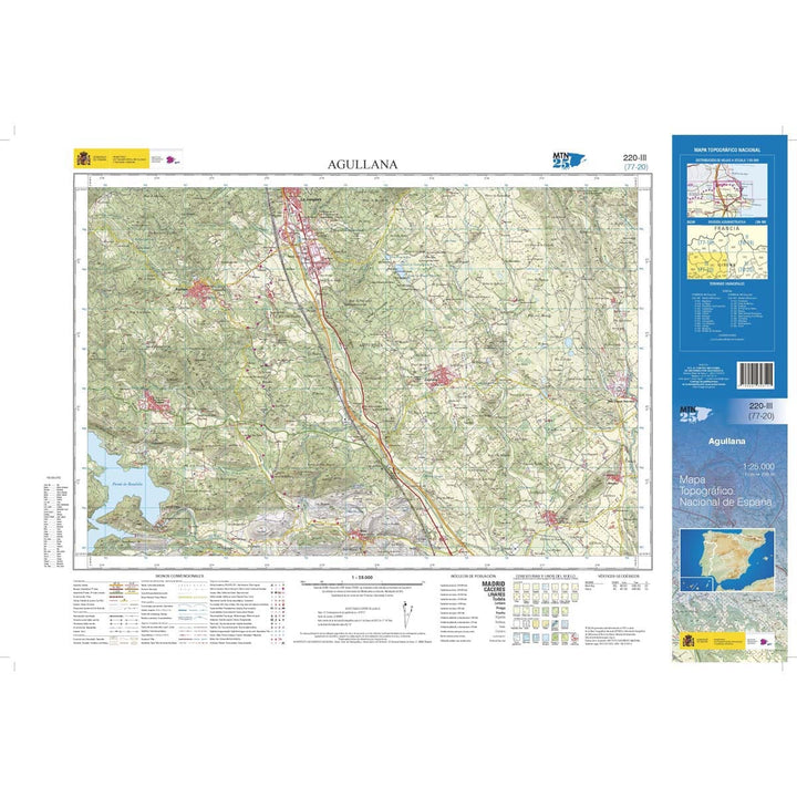 Carte topographique de l'Espagne n° 0220.3 - Agullana | CNIG - 1/25 000 carte pliée CNIG 