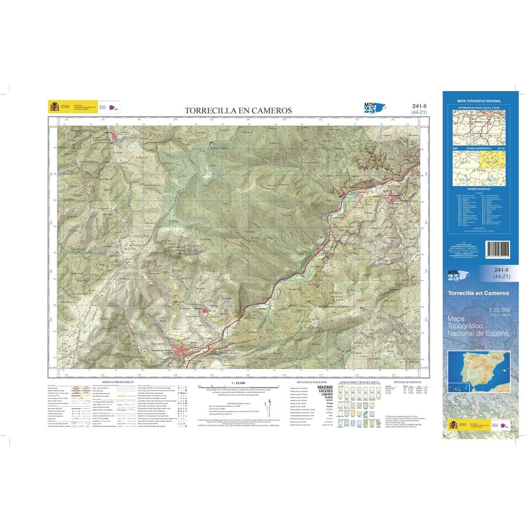 Carte topographique de l'Espagne n° 0241.2 - Torrecilla en Cameros | CNIG - 1/25 000 carte pliée CNIG 