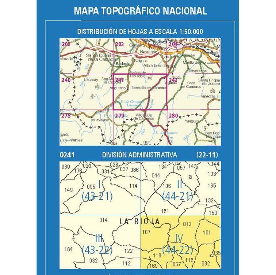 Carte topographique de l'Espagne n° 0241.4 - Laguna de Cameros | CNIG - 1/25 000 carte pliée CNIG 
