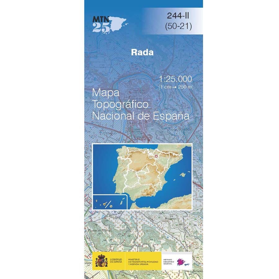 Carte topographique de l'Espagne n° 0244.2 - Rada | CNIG - 1/25 000 carte pliée CNIG 