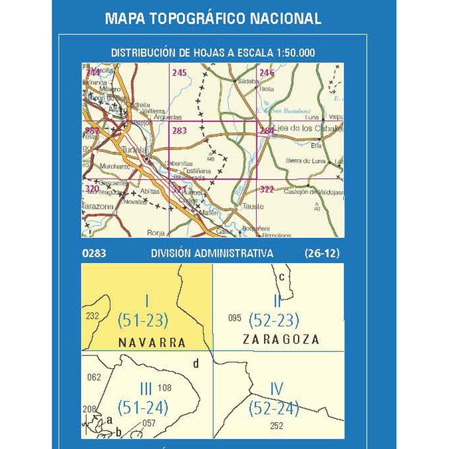 Carte topographique de l'Espagne n° 0283.1 - Portillo De Santa Margarita | CNIG - 1/25 000 carte pliée CNIG 