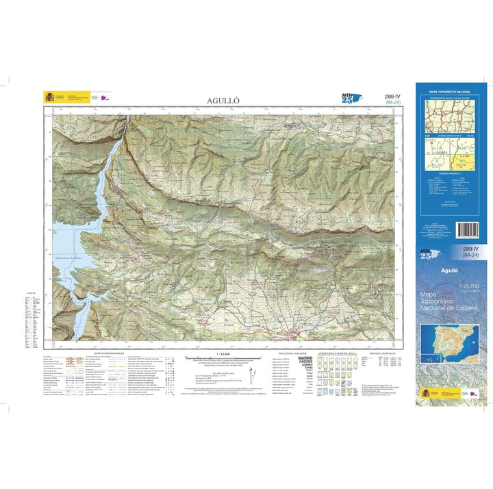 Carte topographique de l'Espagne n° 0289.4 - Agulló | CNIG - 1/25 000 carte pliée CNIG 