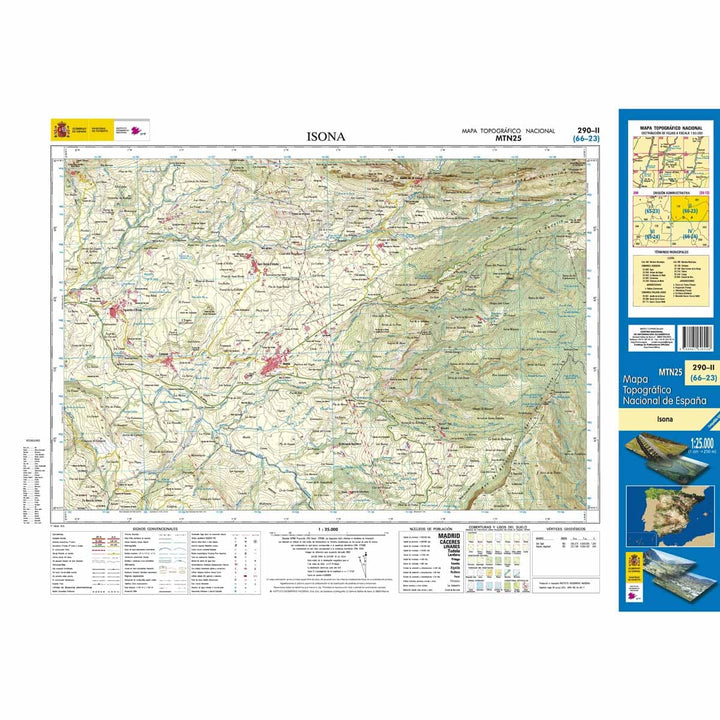 Carte topographique de l'Espagne n° 0290.2 - Isona | CNIG - 1/25 000 carte pliée CNIG 