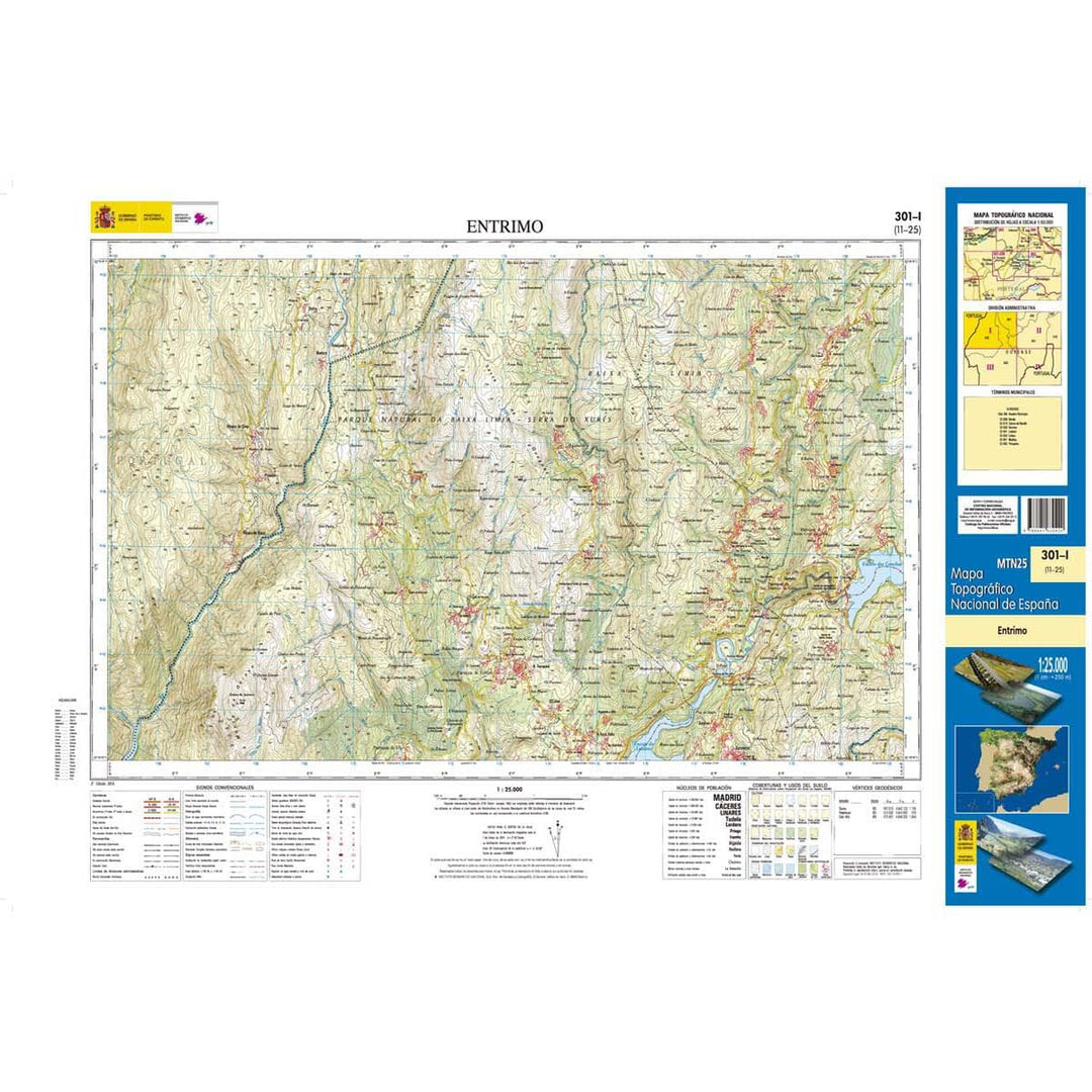 Carte topographique de l'Espagne n° 0301.1 - Entrimo | CNIG - 1/25 000 carte pliée CNIG 