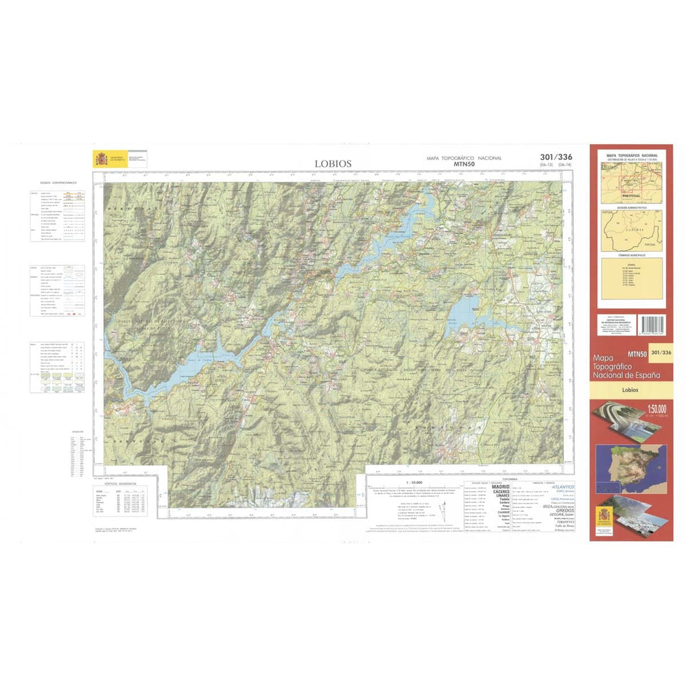 Carte topographique de l'Espagne n° 0301/336 - Lobios | CNIG - 1/50 000 carte pliée CNIG 