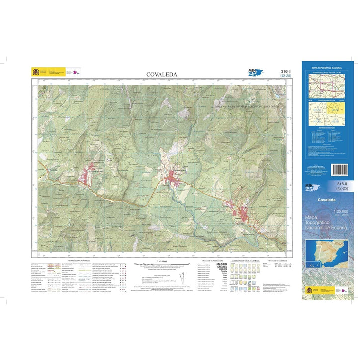 Carte topographique de l'Espagne n° 0316.2 - Covaleda | CNIG - 1/25 000 carte pliée CNIG 