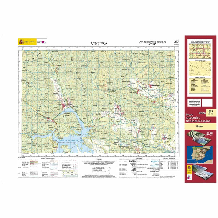 Carte topographique de l'Espagne n° 0317 - Vinuesa | CNIG - 1/50 000 carte pliée CNIG 