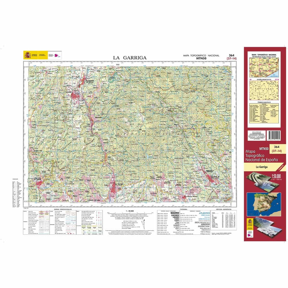 Carte topographique de l'Espagne n° 0364 - La Garriga | CNIG - 1/50 000 carte pliée CNIG 