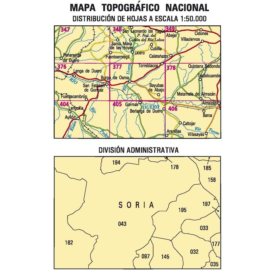 Carte topographique de l'Espagne n° 0377 - Burgo de Osma | CNIG - 1/50 000 carte pliée La Compagnie des Cartes - Le voyage et la randonnée 