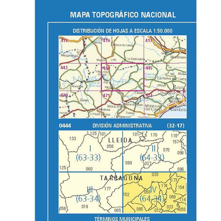 Carte topographique de l'Espagne n° 0444.4 - Cabacés | CNIG - 1/25 000 carte pliée CNIG 