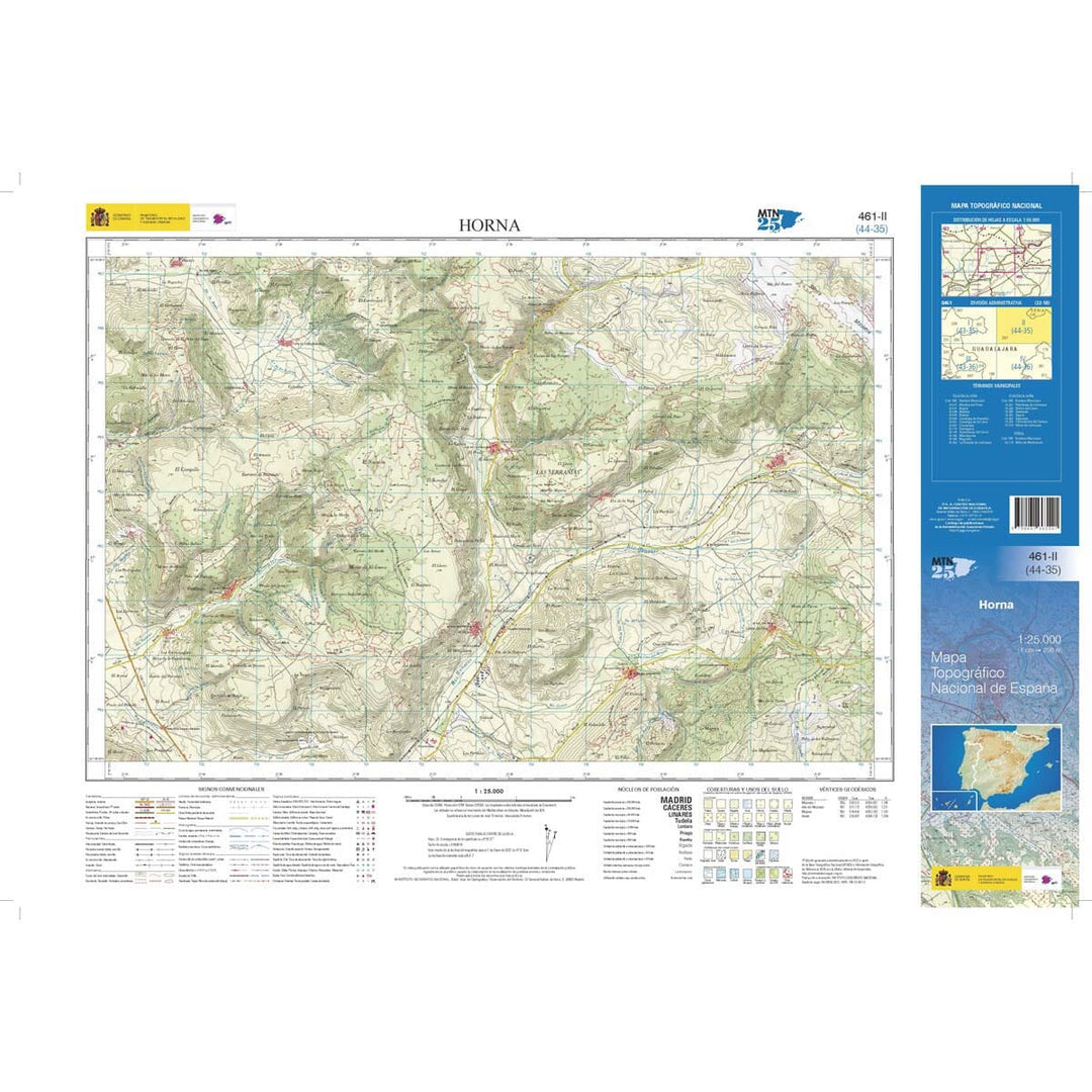 Carte topographique de l'Espagne n° 0461.2 - Horna | CNIG - 1/25 000 carte pliée CNIG 