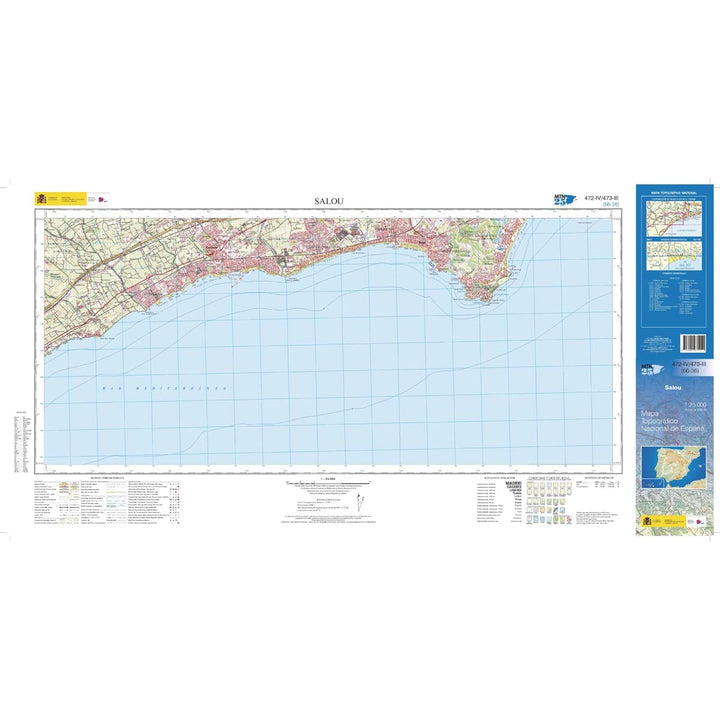 Carte topographique de l'Espagne n° 0472.4/473.3 - Salou | CNIG - 1/25 000 carte pliée CNIG 