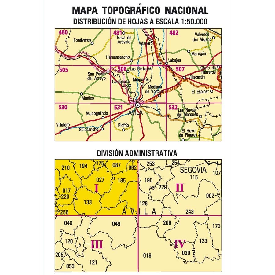 Carte topographique de l'Espagne n° 0506.1 - Las Berlanas 1/25 | CNIG - 1/25 000 carte pliée CNIG 