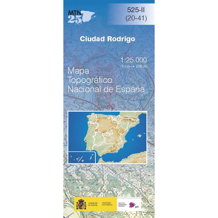 Carte topographique de l'Espagne n° 0525.2 - Ciudad Rodrigo | CNIG - 1/25 000 carte pliée CNIG 