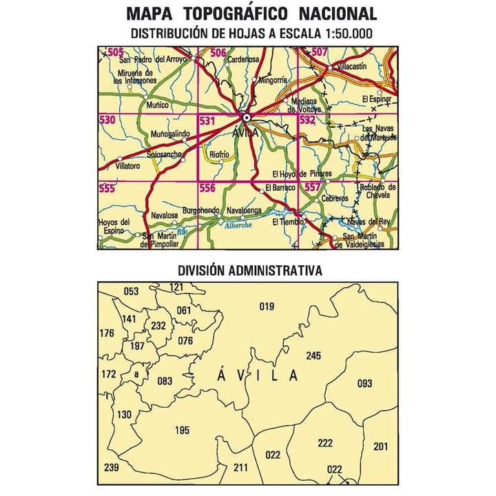 Carte topographique de l'Espagne n° 0531 - Ávila | CNIG - 1/50 000 carte pliée CNIG 