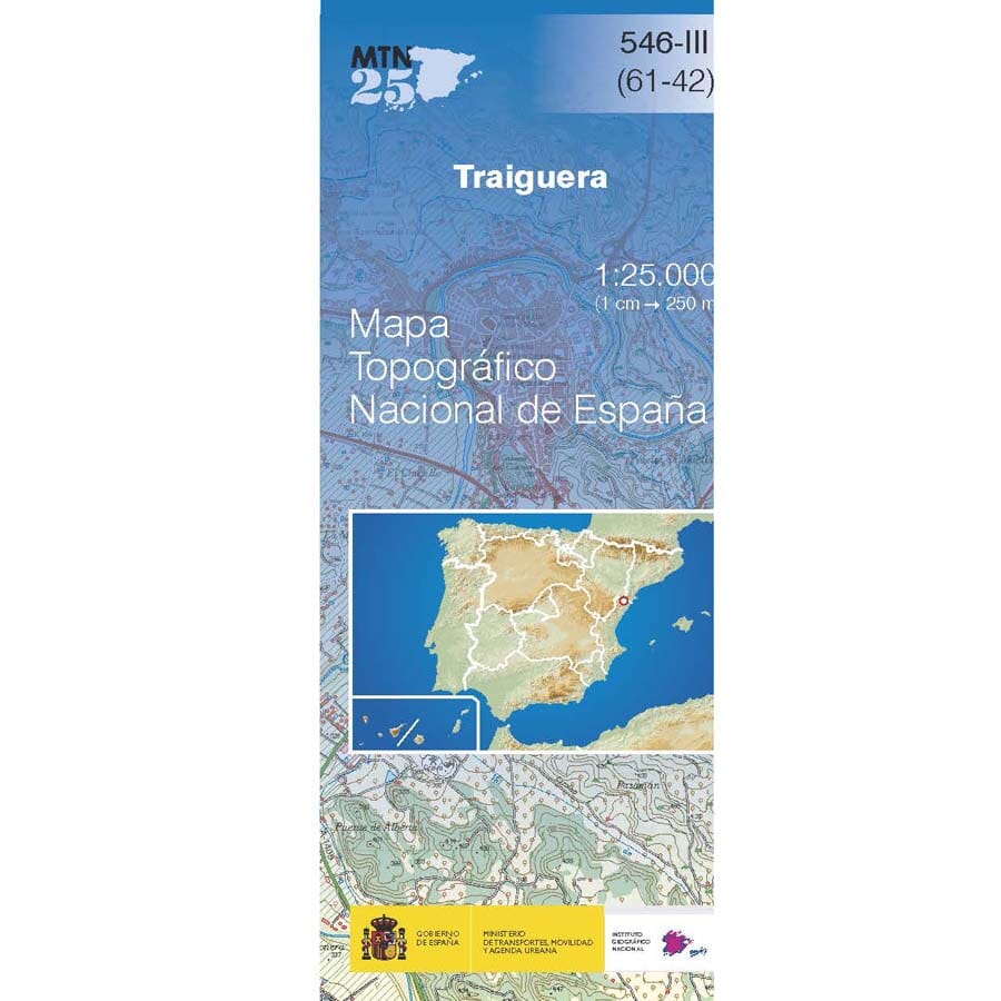 Carte topographique de l'Espagne n° 0546.3 - Traiguera | CNIG - 1/25 000 carte pliée CNIG 