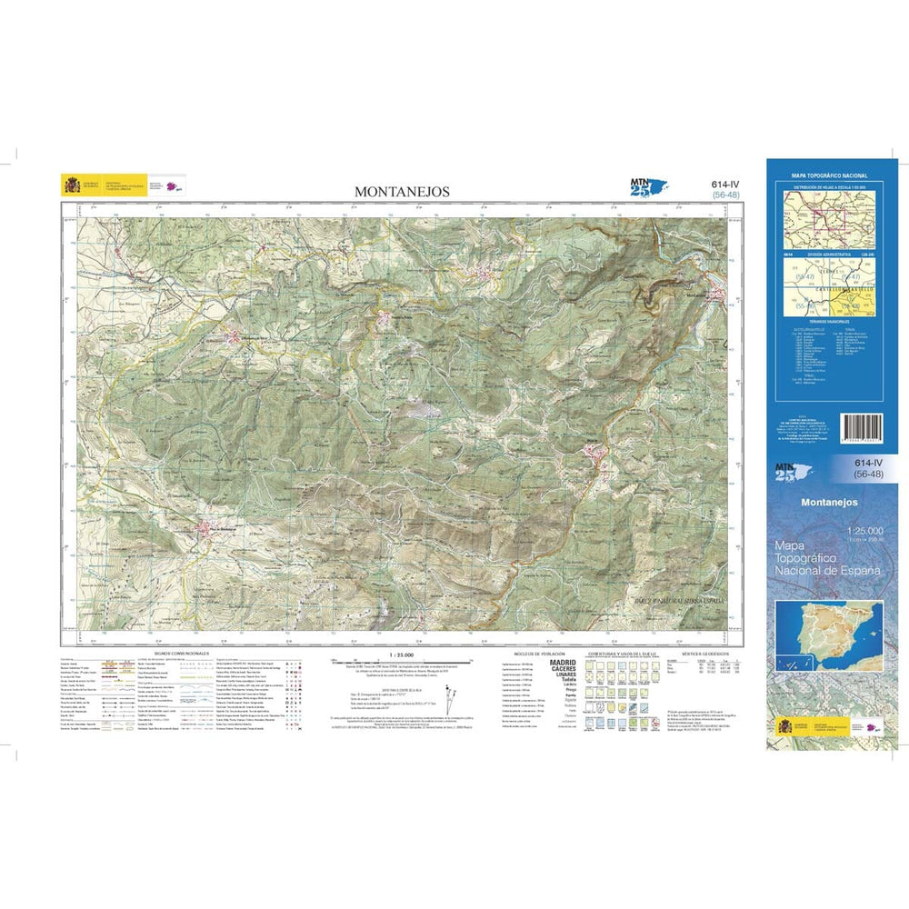 Carte topographique de l'Espagne n° 0614.4 - Montanejos | CNIG - 1/25 000 carte pliée CNIG 