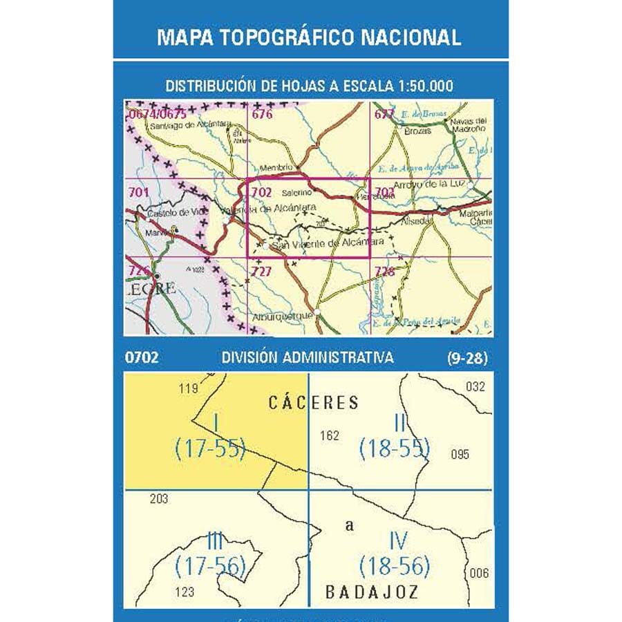 Carte topographique de l'Espagne n° 0702.1 - Casillas | CNIG - 1/25 000 carte pliée CNIG 