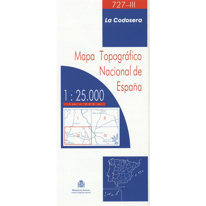 Carte topographique de l'Espagne n° 0727.3 - La Codosera | CNIG - 1/25 000 carte pliée CNIG 