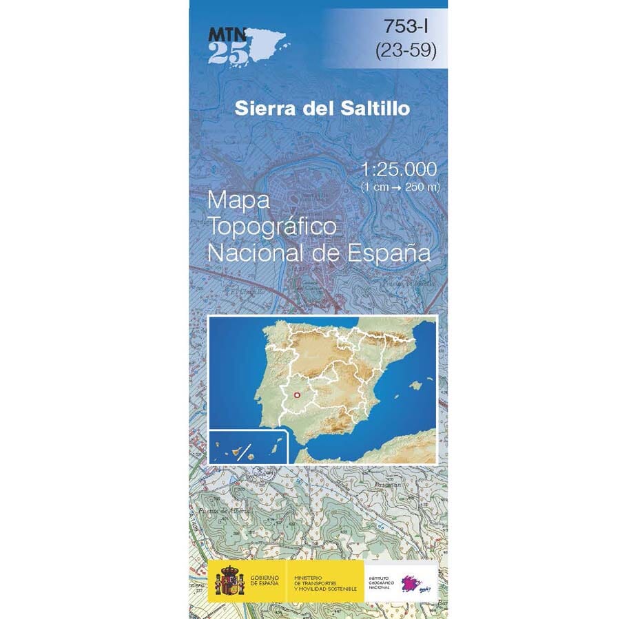 Carte topographique de l'Espagne n° 0753.1 - Sierra del Saltillo | CNIG - 1/25 000 carte pliée CNIG 