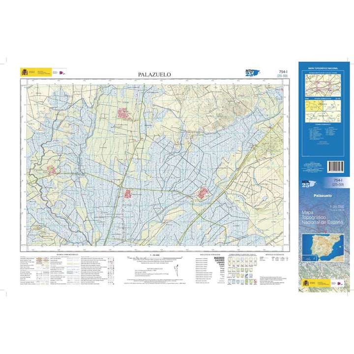 Carte topographique de l'Espagne n° 0754.1 - Palazuelo | CNIG - 1/25 000 carte pliée CNIG 