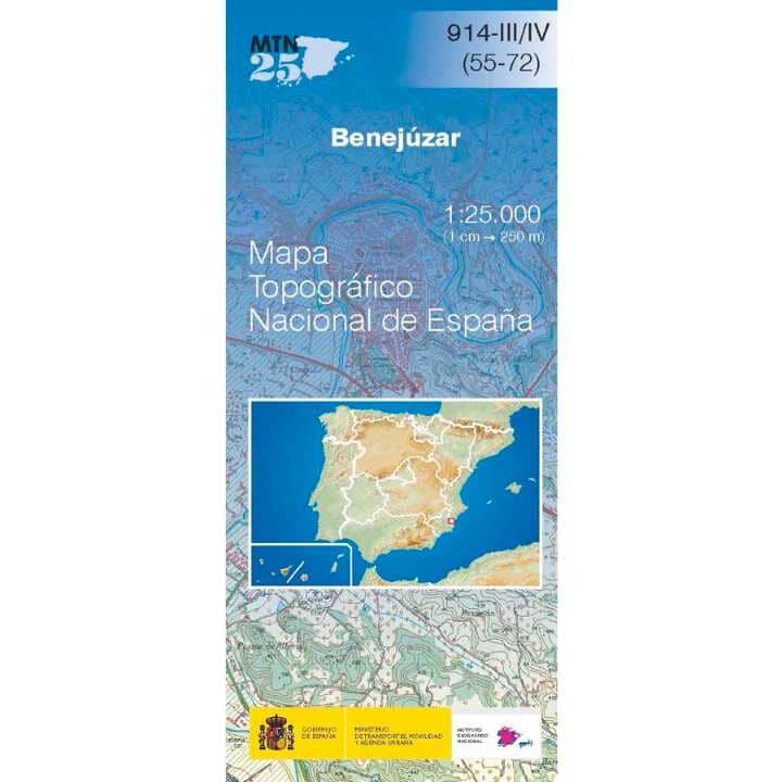 Carte topographique de l'Espagne n° 0914.3/0914.4 - Benejúzar | CNIG - 1/25 000 carte pliée CNIG 