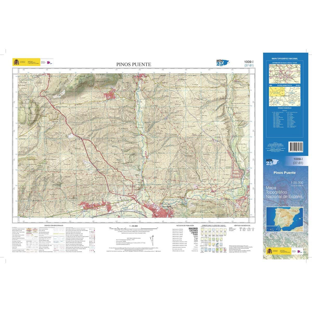Carte topographique de l'Espagne n° 1009.1 - Pinos Puente | CNIG - 1/25 000 carte pliée CNIG 