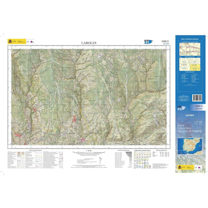 Carte topographique de l'Espagne n° 1028.4 - Laroles | CNIG - 1/25 000 carte pliée CNIG 