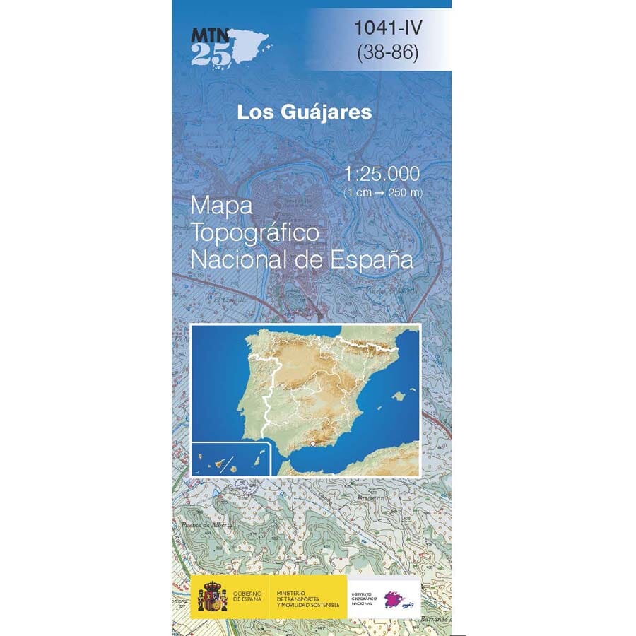 Carte topographique de l'Espagne n° 1041.4 - Los Guájares | CNIG - 1/25 000 carte pliée CNIG 