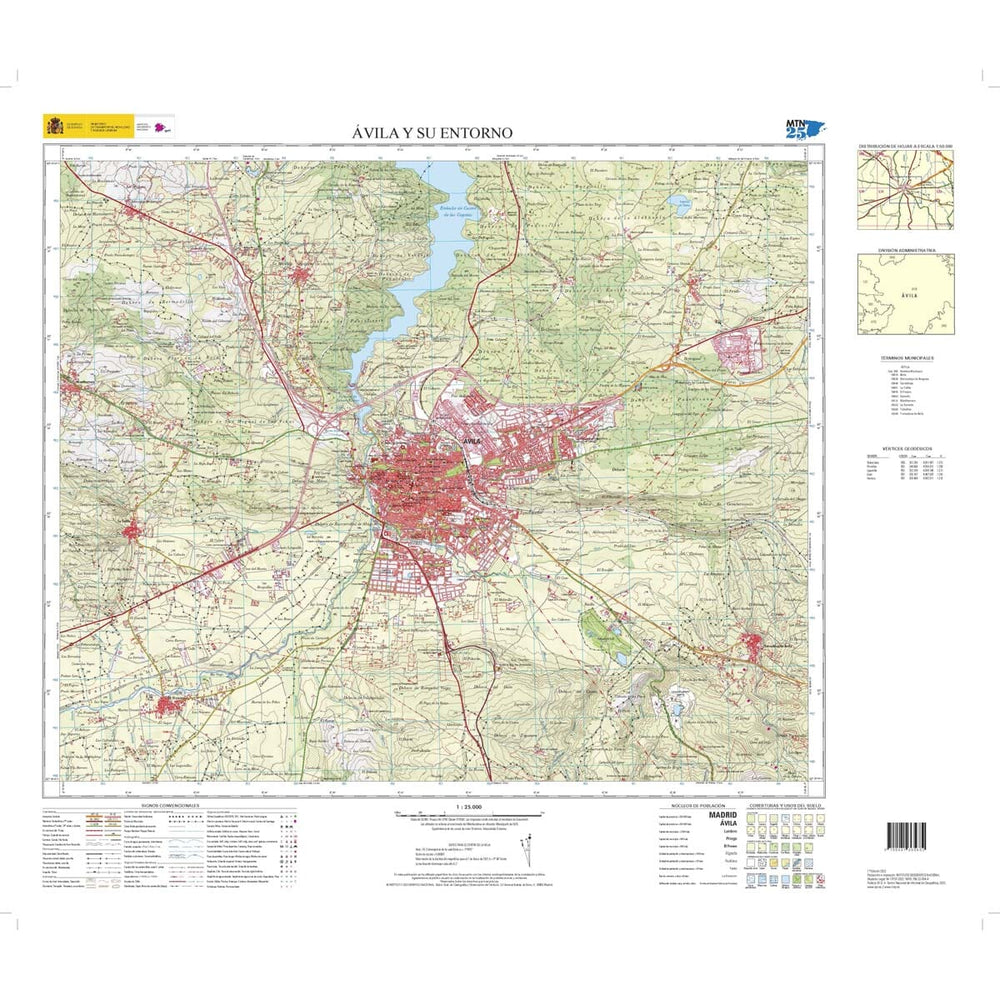 Carte topographique de l'Espagne n° S-AVI - Ávila y su entorno especial | CNIG - 1/25 000 carte pliée CNIG 