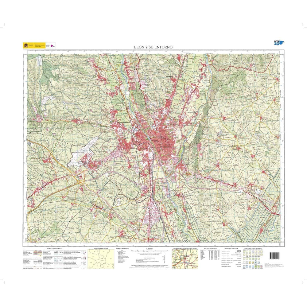 Carte topographique de l'Espagne n° S-LEO - León y su entorno especial | CNIG - 1/25 000 carte pliée CNIG 