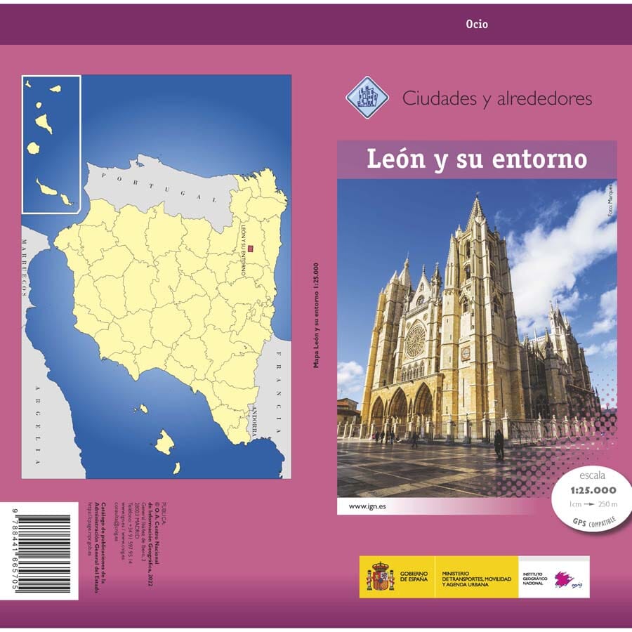 Carte topographique de l'Espagne n° S-LEO - León y su entorno especial | CNIG - 1/25 000 carte pliée CNIG 
