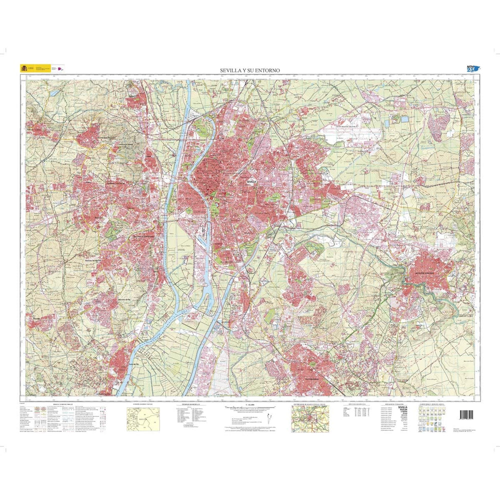 Carte topographique de l'Espagne n° S-SEV - Sevilla y su entorno especial | CNIG - 1/25 000 carte pliée CNIG 
