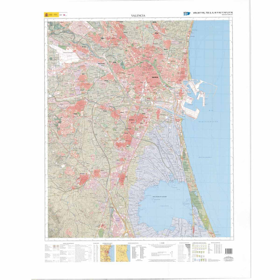 Carte topographique de l'Espagne n° S-VAL - Valencia y su entorno especial | CNIG - 1/25 000 carte pliée CNIG 